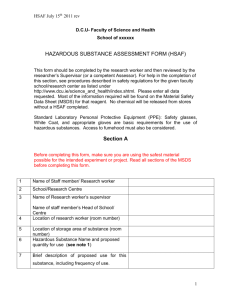 Hazardous Substance Assessment Form