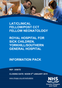 the royal hospital for sick children: neonatal unit