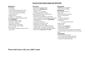 School Supply List K-8th 2015-2016