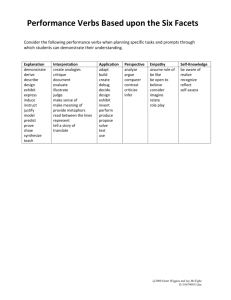 Performance Verbs for 6 Facets