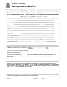 Supplementary Information Form - St Josephs Catholic Primary School