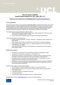 UCL European Institute Small Grants Scheme for UCL staff, 2011