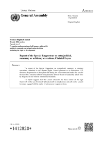 Report of the Special Rapporteur on extrajudicial, summary or