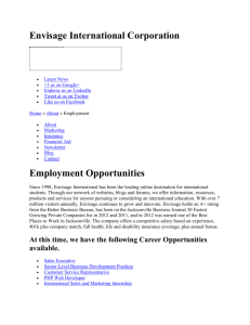 Employment - Envisage International Corporation