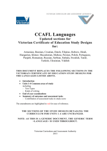 CCAFL Languages - Victorian Curriculum and Assessment Authority