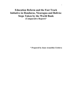 Education Reform and the Fast Track Initiative in Honduras