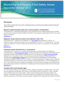 Monitoring of Emerging Food Safety Issues Newsletter October 2012