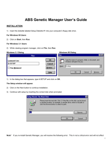 ABS Genetic Manager User`s Guide