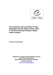 Report on the protection and promotion of sign languages