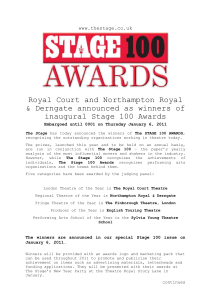 Winners named for Stage Awards