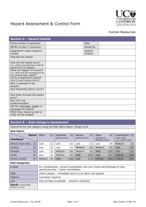 Hazard Assessment & Control Form