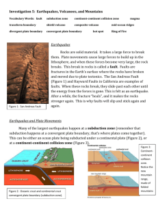 Earthquakes, Volcanoes, and Mountains