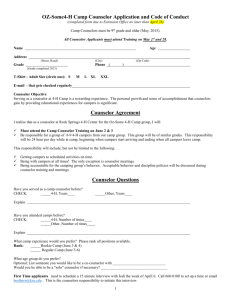 4-H 2015 Camp Counselor Application