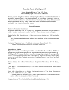 10-0726 D.C. House History Bibliography