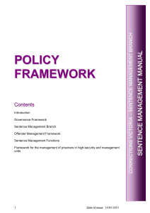 Sentence Management Manual - Policy Framework