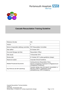 Cascade Resuscitation Training Guideline