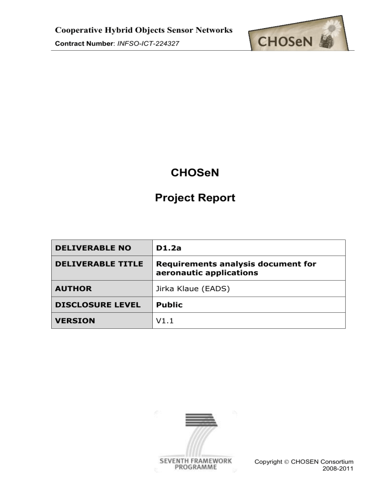 CHOSeN D1 2a Aeronautic Requirements Analysis Document PU 