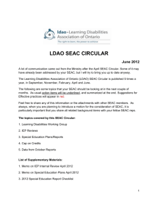 SEAC Circular June 2012 - Learning Disabilities Association of