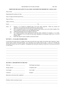 Form for Dam Safety Inspection Report
