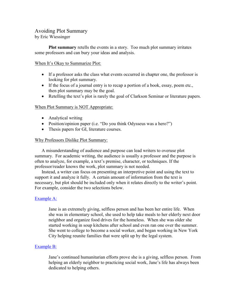 plot essay example