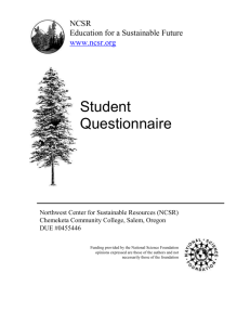 Student Questionnaire - Science as a Process