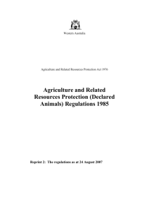 Agriculture and Related Resources Protection (Declared Animals