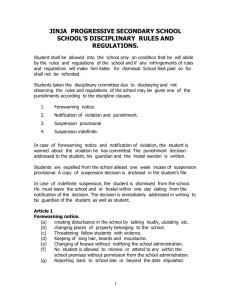 Rules & Regulations - Jinja Progressive Academy