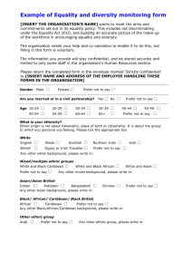 Annex A – Sample Equal Opportunities Monitoring Form