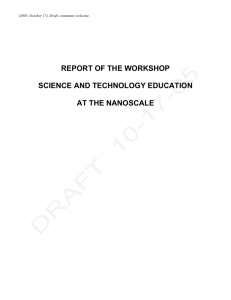 Advancing Nanoscience Education Workshop Report