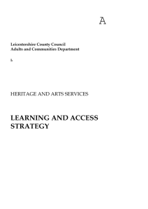 Heritage and Arts Learning and Access Strategy
