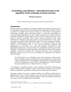 Controlling Loose Women: International trends in the regulation of
