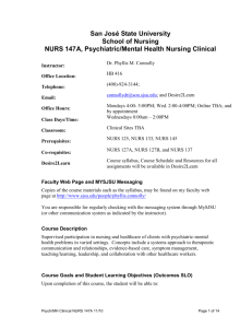 NURS 147A Psychiatric/Mental Health Clinical