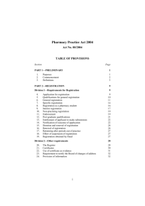 Pharmacy Practice Act 2004 - Victorian Legislation and