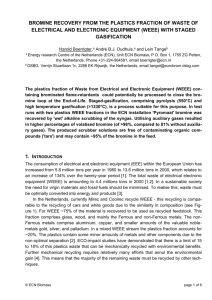 bromine recovery from the plastics fraction of waste of electrical and