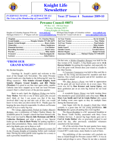 Knight Life Newsletter Council #13579 May 2007 1 Pewamo