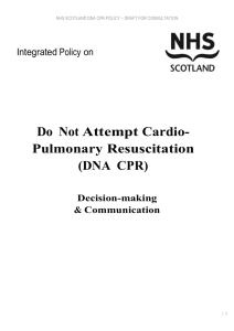 NHS SCOTLAND DNA CPR POLICY – DRAFT FOR