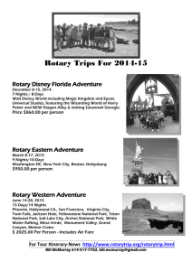 Rotary Western Adventure 2003 Tour Application June 12