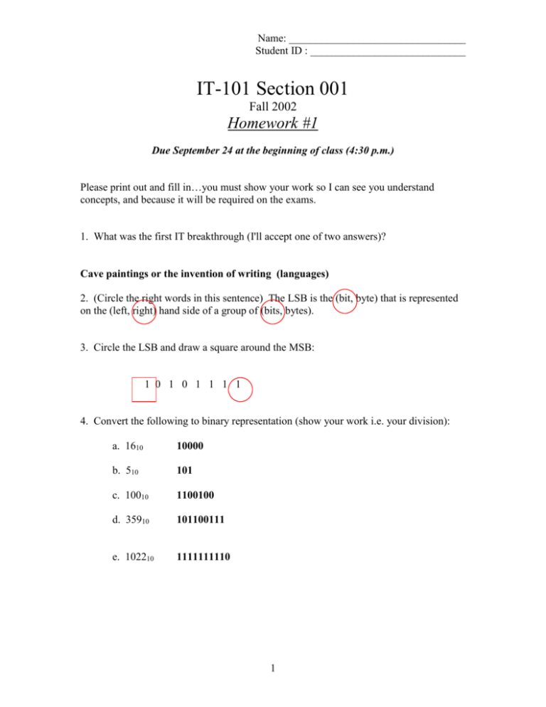one last hw assignment answer key