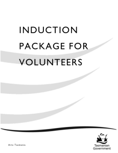 Induction Package for Volunteers – June 2010