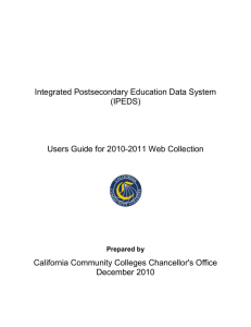 IPEDS Spring Data Collection - California Community Colleges