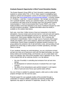 Graduate Research Opportunity in Wind Tunnel Simulation Studies