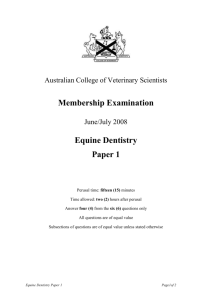 Equine Dentistry - Australian College of Veterinary Scientists