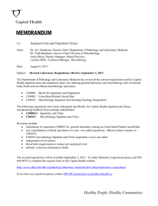 Effective September 3, 2013 for Inpatient Units and Outpatient Clinics