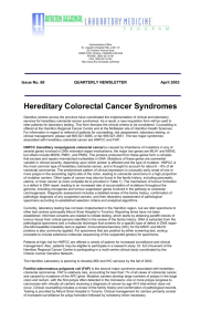 Hereditary Colorectal Cancer Syndromes