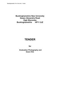 form of tender - Buckinghamshire New University