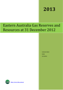 Eastern Australia Gas Reserves and Resources at 31 December 2012