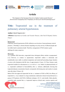 Treprostinil use in the treatment of pulmonary arterial hypertension