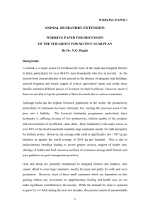 Animal Husbandry Extension Working Paper For Discussion Of The
