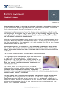 1405 - Eczema awareness - Pharmaceutical Society of Australia