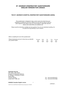 St. George`s Hospital Respiratory Questionnaire